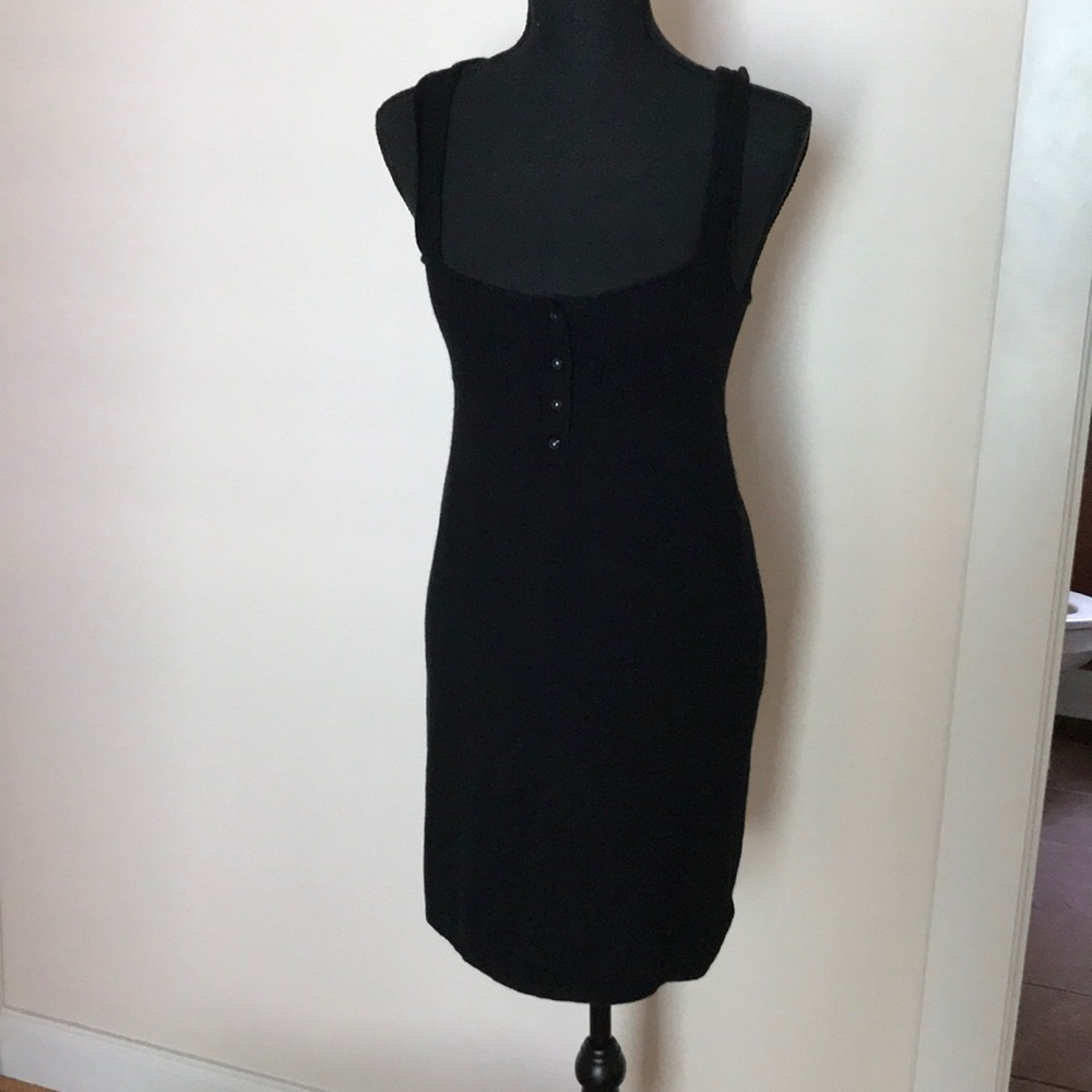Volcom Black sweater tank dress with button chest